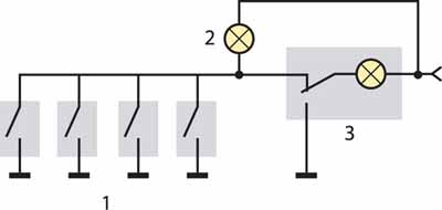 схема контроля закрытых дверей