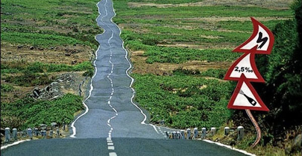 дорога в глазах пьяного водителя