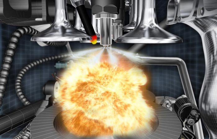 взрыв топлива в дизельном двигателе