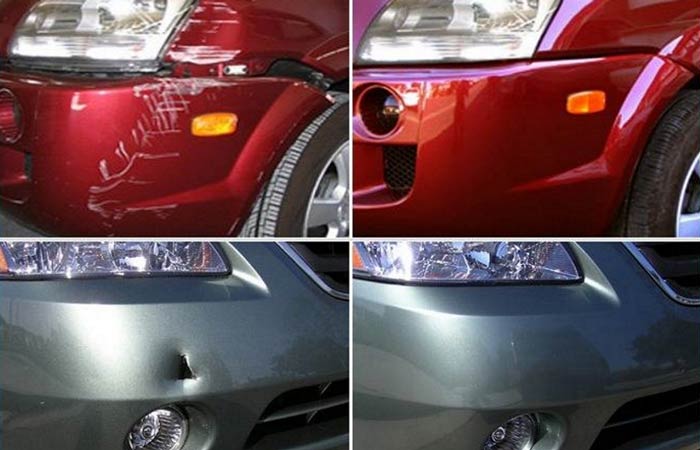 устраняем царапины на бампере авто